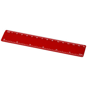 15cm pravítko z recyklovaného plastu, červené