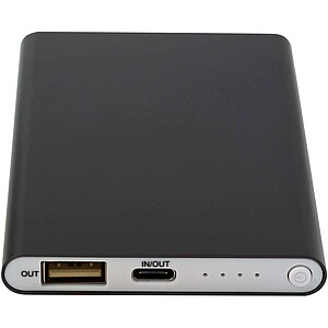 4000mAh powerbanka typu C z recyklovaného hliníku, tmavě šedá