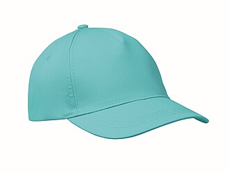 5 panelová baseballová čepice, tyrkysová