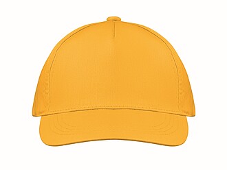 5 panelová baseballová čepice, žlutá