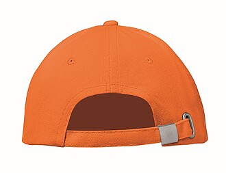 6 panelová baseballová čepice, oranžová