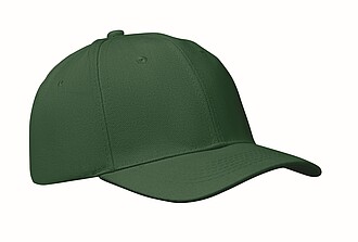 6 panelová baseballová čepice, tmavě zelená