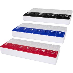 7denní multivitaminový organizér ráno/večer, červená