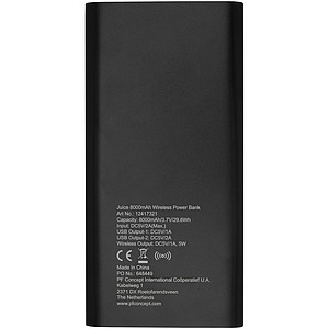 8000mAh bezdrátová powerbanka, černá