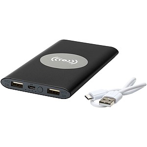 8000mAh bezdrátová powerbanka, černá