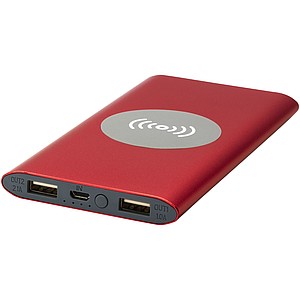 8000mAh bezdrátová powerbanka, červená