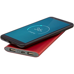 8000mAh bezdrátová powerbanka, červená