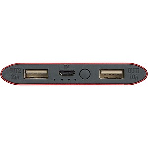 8000mAh bezdrátová powerbanka, červená