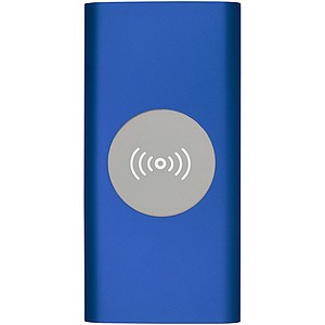8000mAh bezdrátová powerbanka, modrá