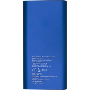 8000mAh bezdrátová powerbanka, modrá