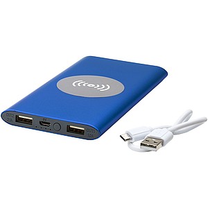 8000mAh bezdrátová powerbanka, modrá