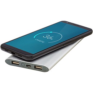 8000mAh bezdrátová powerbanka, stříbrná