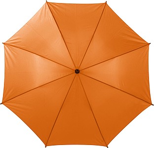ACHILLE Automatický deštník s dřevěnou rukojetí, oranžový