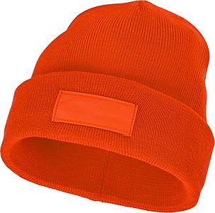 Akrylová čepice Boreas protáhlého tvaru (beanie), tmavě oranžová