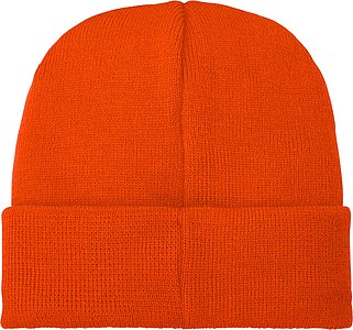 Akrylová čepice Boreas protáhlého tvaru (beanie), tmavě oranžová