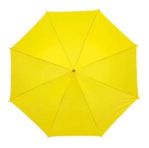 Automatický holový deštník s rukojetí v dřevěném vzhledu, pr. 103cm, žlutý
