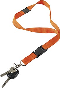 BAMBI Šňůrka na krk s karabinou, šířka 2,5 cm, oranžová