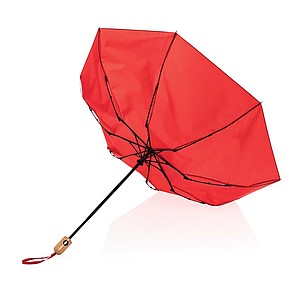 Bambusový automatický deštník Impact AWARE™ RPET 190T, průměr 94 cm, červená