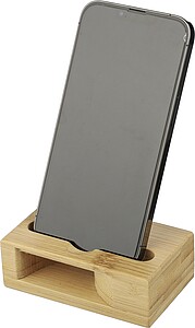Bambusový stojánek na telefon, hnědá - reklamní předměty