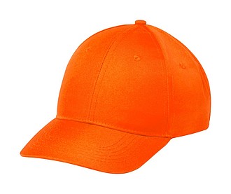 Baseballová čepice se 6ti panely a zapínáním na suchý zip, oranžová