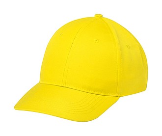 Baseballová čepice se 6ti panely a zapínáním na suchý zip, žlutá