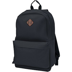 Batoh na notebook s velkou přední kapsou, černá - reklamní předměty