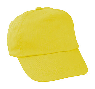 Bavlněná pětipanelová dětská kšiltovka, žlutá