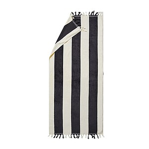 Bavlněná plážová osuška, 80x180cm, bílo černá - reklamní předměty