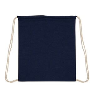 Bavlněný stahovací batoh, tmavě modrá