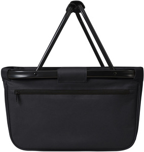 BERNARD Skládací nákupní košík s kapsou na zip a černou konstrukcí, černá