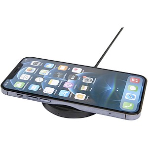 Bezdrátová nabíjecí podložka o výkonu 15 W z recyklovaného plastu, černá