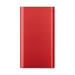 Bezdrátová nabíjecí powerbanka 4000 mAh z hliníku, červená