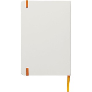 Bílý zápisník A5 s barevnou gumičkou, bílá/oranžová