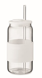Borosilikátová sklenice 550ml s br, bílá