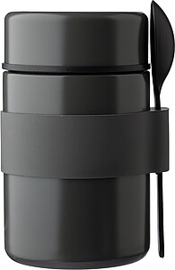Box na oběd z nerezové oceli, 460 ml, šedá - reklamní předměty