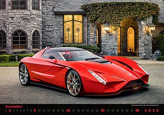 Cars 2026, nástěnný kalendář, prodloužená záda