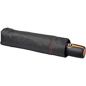 Černý skládací deštník s barevným kontrastem, průměr 96 cm černá/oranžová