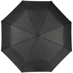 Černý skládací deštník s barevným kontrastem, průměr 96 cm černá/oranžová