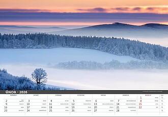 Česká krajina 2026, nástěnný kalendář, prodloužená záda