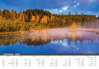 Česká krajina 2026, nástěnný kalendář, prodloužená záda