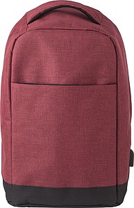 Cestovní batoh se vstupem na USB, vínový