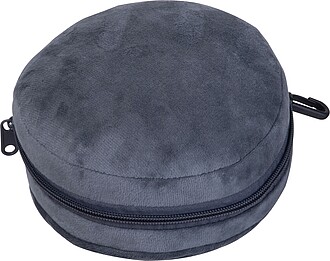 Cestovní sada polštářku a masky na oči, tmavě šedá - reklamní předměty