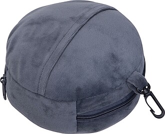 Cestovní sada polštářku a masky na oči, tmavě šedá