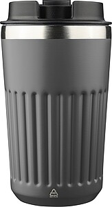 Cestovní termohrnek z recyklované nerezové oceli, 400 ml, šedá