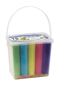 CHALK 15ks sada kříd na ulici v kelímku, délka 11cm - reklamní pastelky