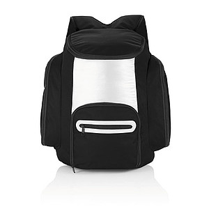 Chladící batoh s přední kapsou na zip, černá - reklamní předměty