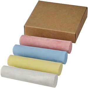 Čtyřdílná sada kříd, středně hnědá - reklamní pastelky
