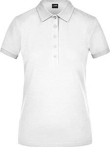 Dámská elastická polokošile James Nicholson, bílá, XL - reklamní polokošile