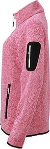 Dámská fleecová bunda James Nicholson knit fleece jacket women, růžová/bílá, vel. L