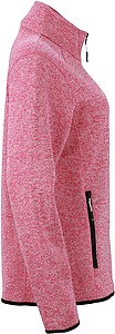 Dámská fleecová bunda James Nicholson knit fleece jacket women, růžová/bílá, vel. L